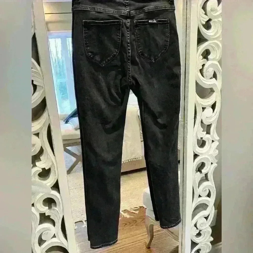Women’s ROLLAS JEANS Westcoast Ankle Mid Rise Black Skinny Jean. Size 28 - Picture 5 of 9